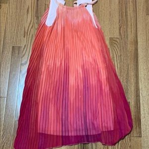Pink to red ombre summer halter top dress